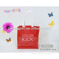 PVC Shopping Bag with Red Color and White Handles